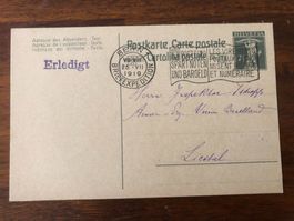 Postkarte Ganzsache, Bern 25.VII.19, 1A Zeitzeuge