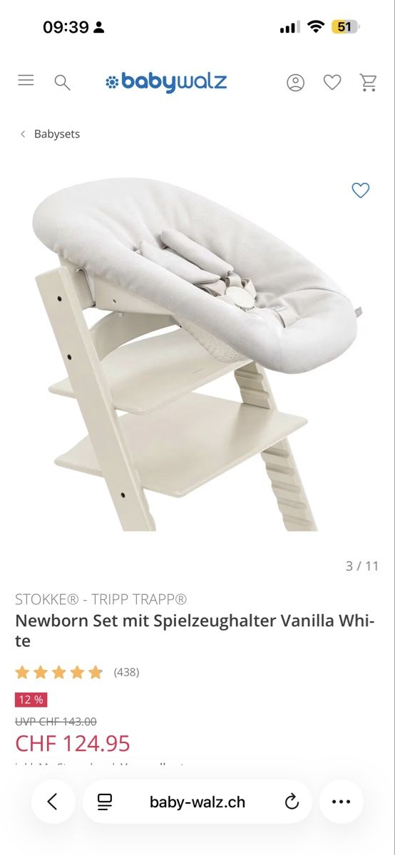 Stokke Bascules & balançoires: Newborn Set mit Spielzeughalter Vanilla White – Neuf (Voir description) à Oberwil BL par jas_wxn2 3