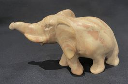 Vintage Speckstein Elefant Figur Afrika Handarbeit beige
