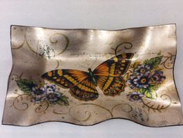 Elegant decorative plate with butterfly - Assiette papillon