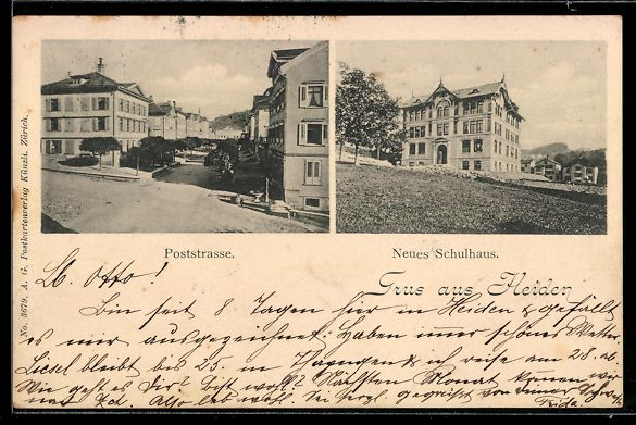 Cartoline postali: Heiden, Blick in die Poststrasse, Neues  – Usato da Berlin venduto da bartko-reher