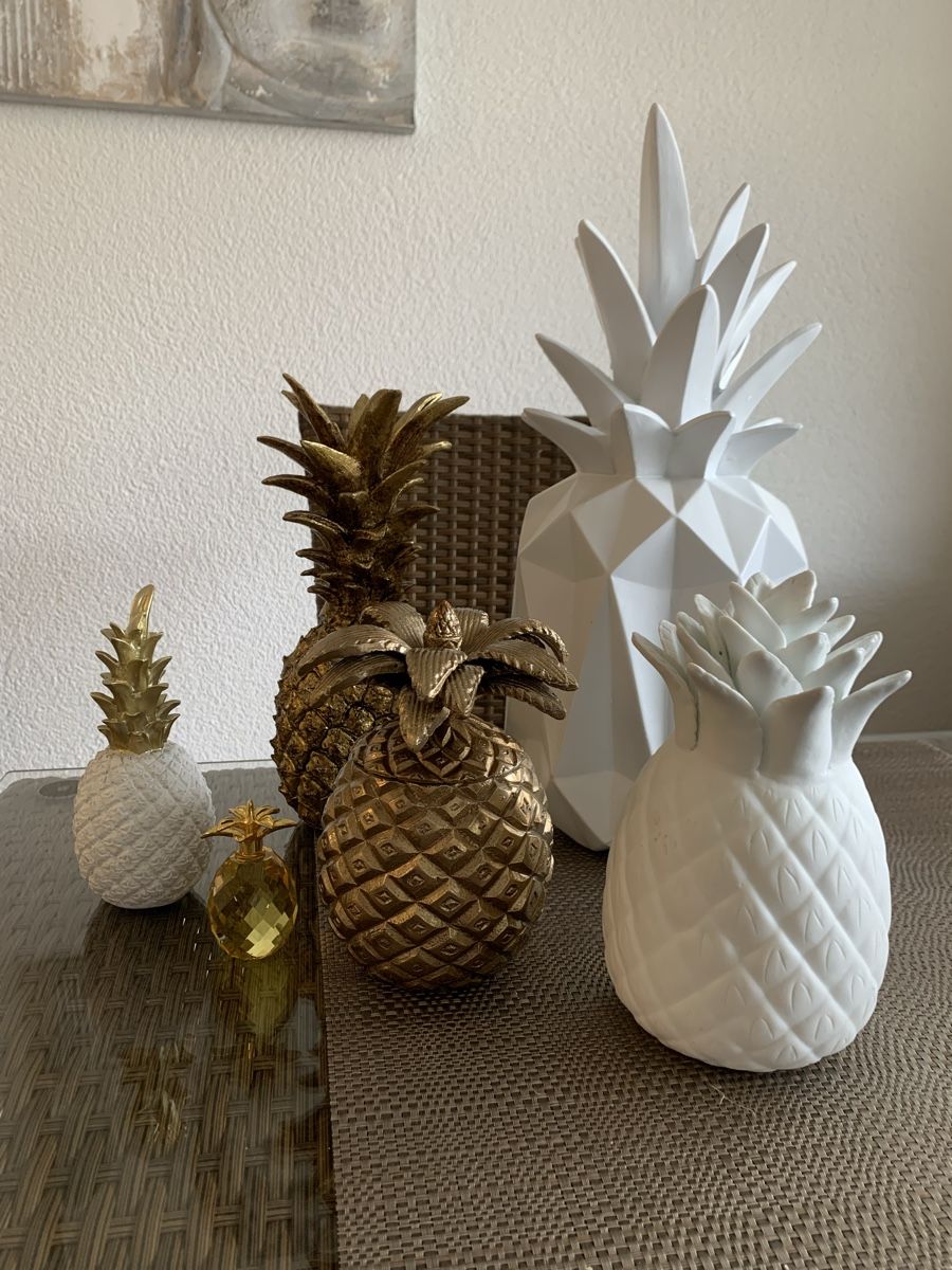Pfister Alle Dekorationen: 6 Deko Ananas Gold Weiss🍍🍍🍍🍍🍍 – Neu (gemäss Beschreibung) aus Emmenbrücke von Dior09 3