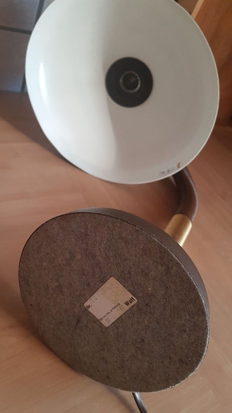 Lampade: Lampe de bureau vintage dorée et marron – Usato da Villiers venduto da san_jn5w 7