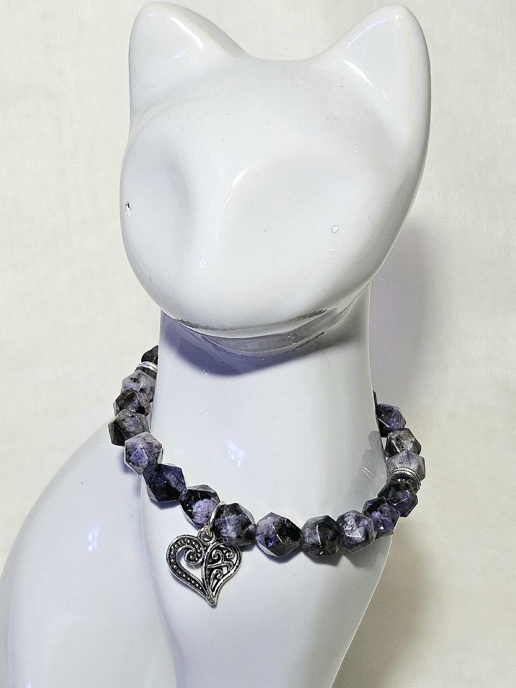 Bracciali & Braccialetti: Lila Chalcedon-Herz Armk. - Spendenaktion – Nuovo (secondo la descrizione) da Unterkulm venduto da Nachtigall 4