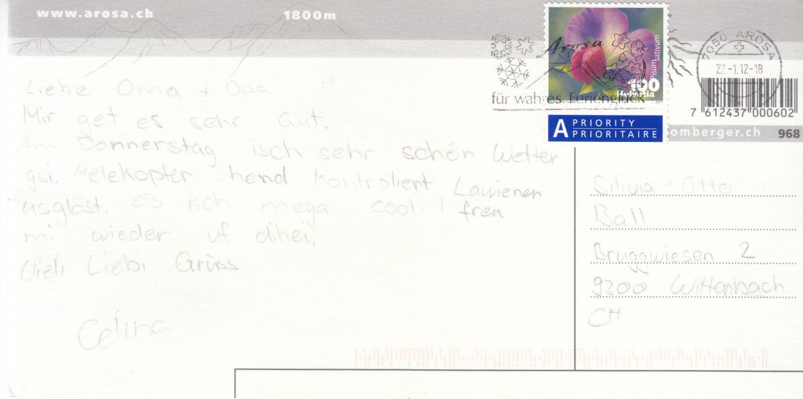 Cartoline postali: Arosa 2012 – Usato da Bürglen TG venduto da StampGraf 1