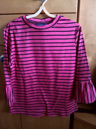 Scotch & Soda Shirt in Pink mit schwarzen Streifen, Gr. S