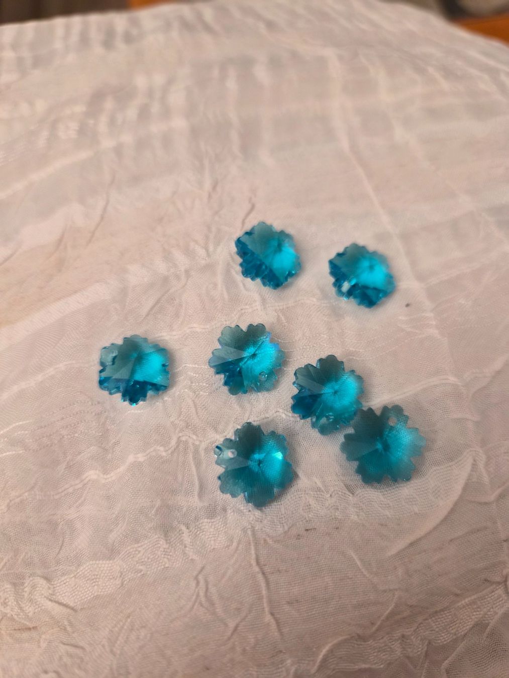 Perle (finte): Glas Schneeflocken 14mm türkis 5 stk – Nuovo (secondo la descrizione) da Dietikon venduto da Eleda 2