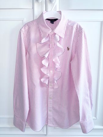 Ralph Lauren girls ruffle blouse shirt 8 Y