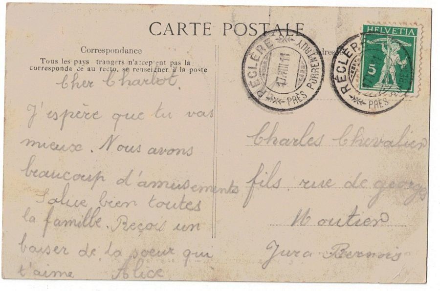Cartoline postali: Grottes de Réclère, le lac, circulée 1911 – Usato da Frauenfeld venduto da POML 1