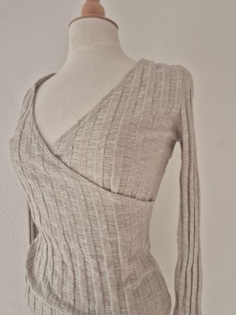 KLEID DRESS MAXIKLEID STRICKKLEID COSSAC M 38 BEIGE,  TOP