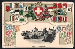 Präge-AK Caux, Palace Hotel, Passeparto