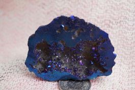 Calcit  Geode   Blau Eingefärbt  Irisierend  7cm