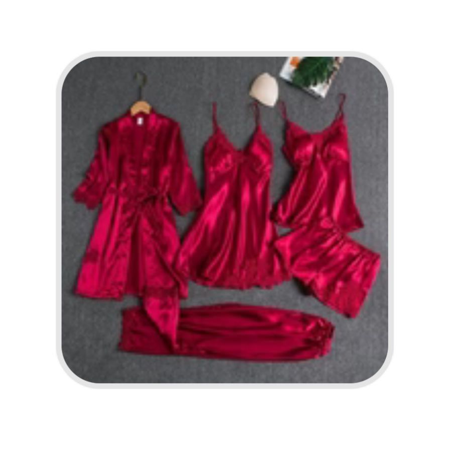 Negligees & Pigiami: 5 Piece Pyjama Set rot – Nuovo e nell'imballaggio originale da Grächen venduto da Walterli_88