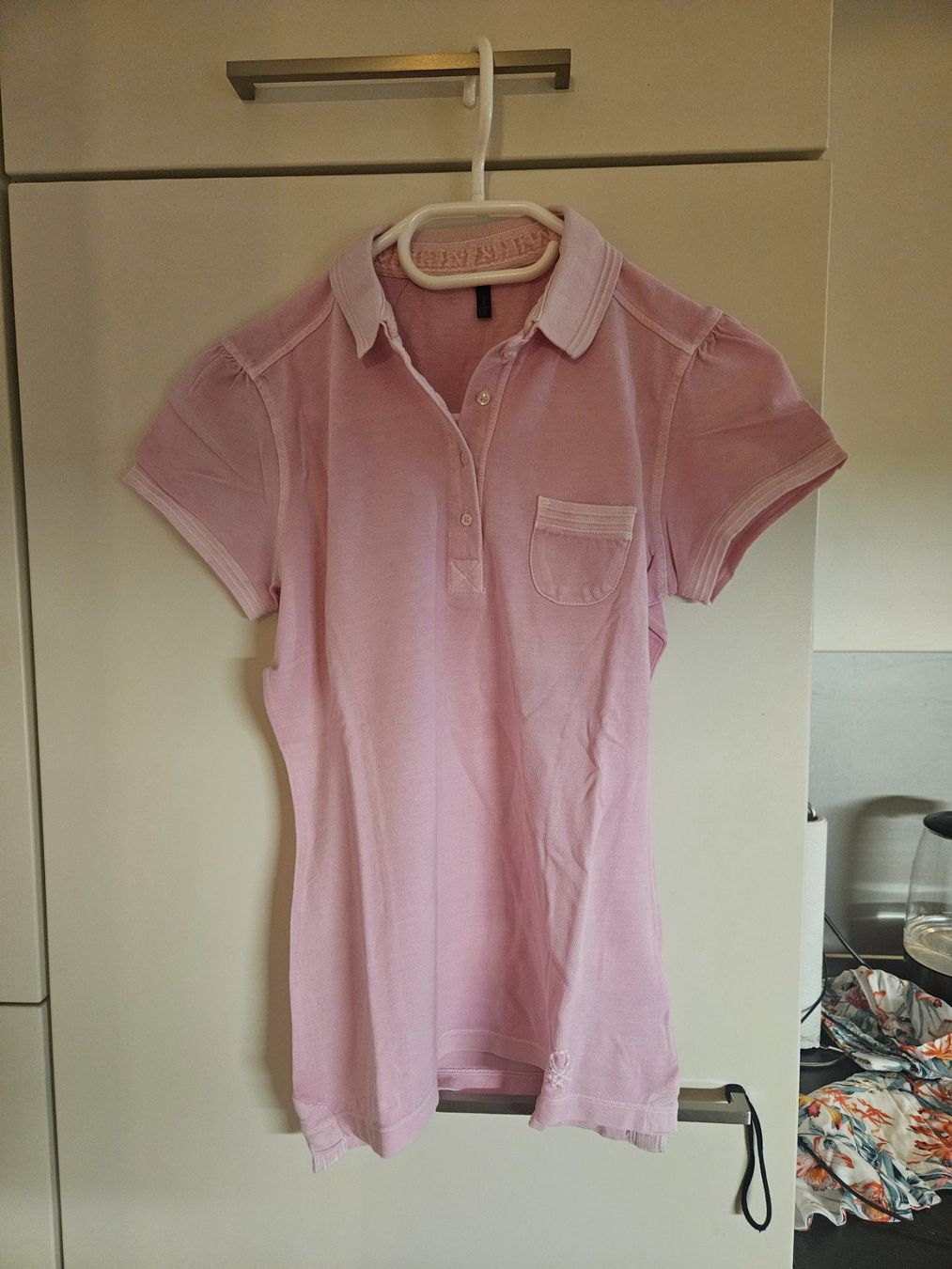 Benetton Camicette: Benetton Polohemd verwaschen Rosa Gr. S  100% Baumwolle – Usato da Luzern venduto da KleinkramLuzern 1