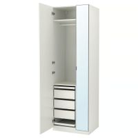 Kleiderschrank mit Spiegel weiss 75x60x236 cm neu