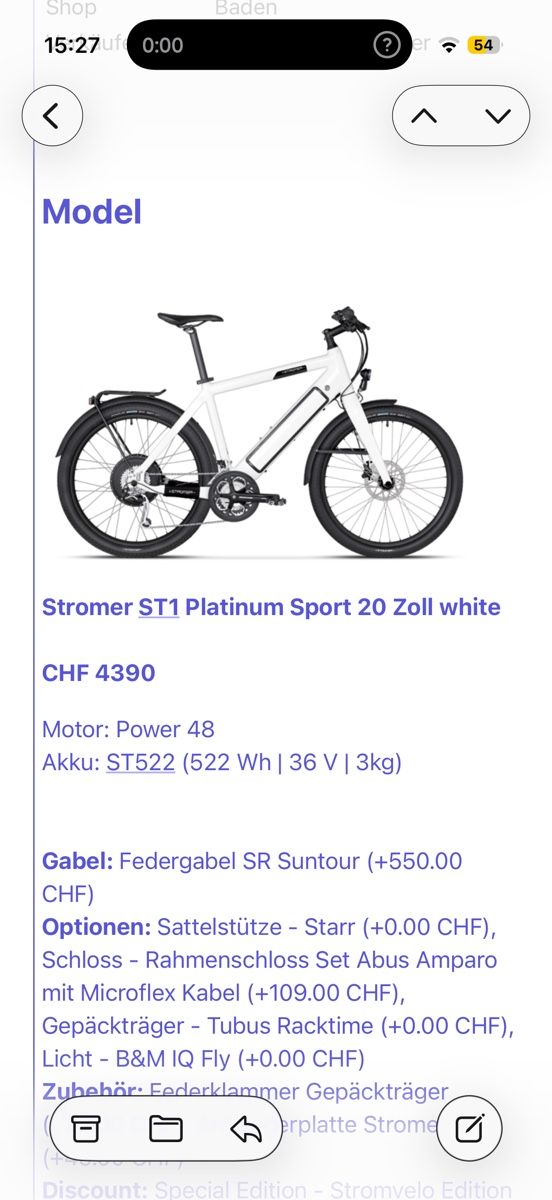 Stromer Biciclette: Stromer ST 1 33km/h zu verkaufen – Usato da Brugg venduto da missladyjj11 7