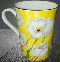 🌷Vintage Porzellan Tasse Tulpen Gelb Goldrand Mug 🌷💫