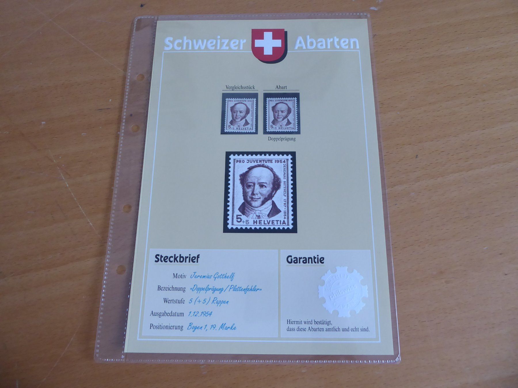 Tutti i francobolli: § SCHWEIZER ABARTEN    Plattenfehler Doppelprägung – Usato da Rothrist venduto da swisstools