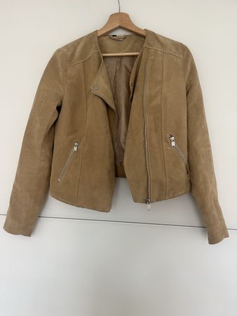 Jacke in Wildlederoptik Beige H&M, Gr. 36