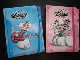 Diddl Notizbuch mit Stift blau und pink neu
