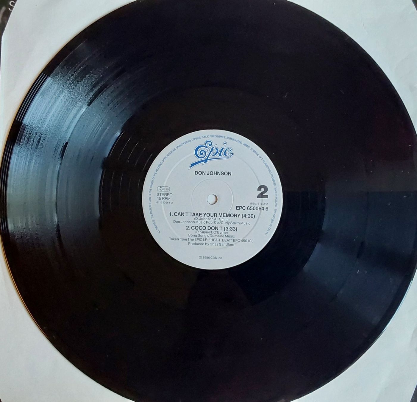 Schallplatten: Vinyl Maxi Single - Don Johnson - Heart Beat - 1986 – Gebraucht aus Villeret von Fil11 3