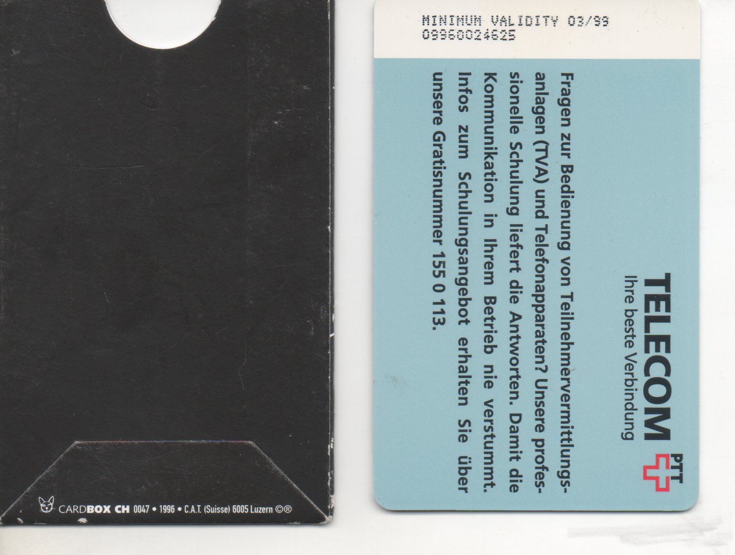 Swisscom Cartes de téléphone: Taxcard V-003 mit Card Box – D'occasion à Bern par ascona43 1