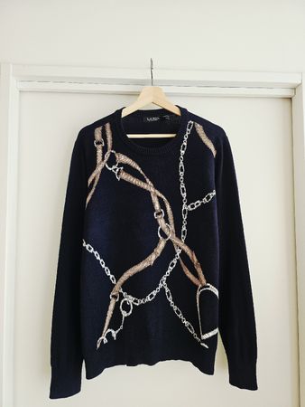Ralph Lauren Navy Equestrian Collection Oversized Sweater