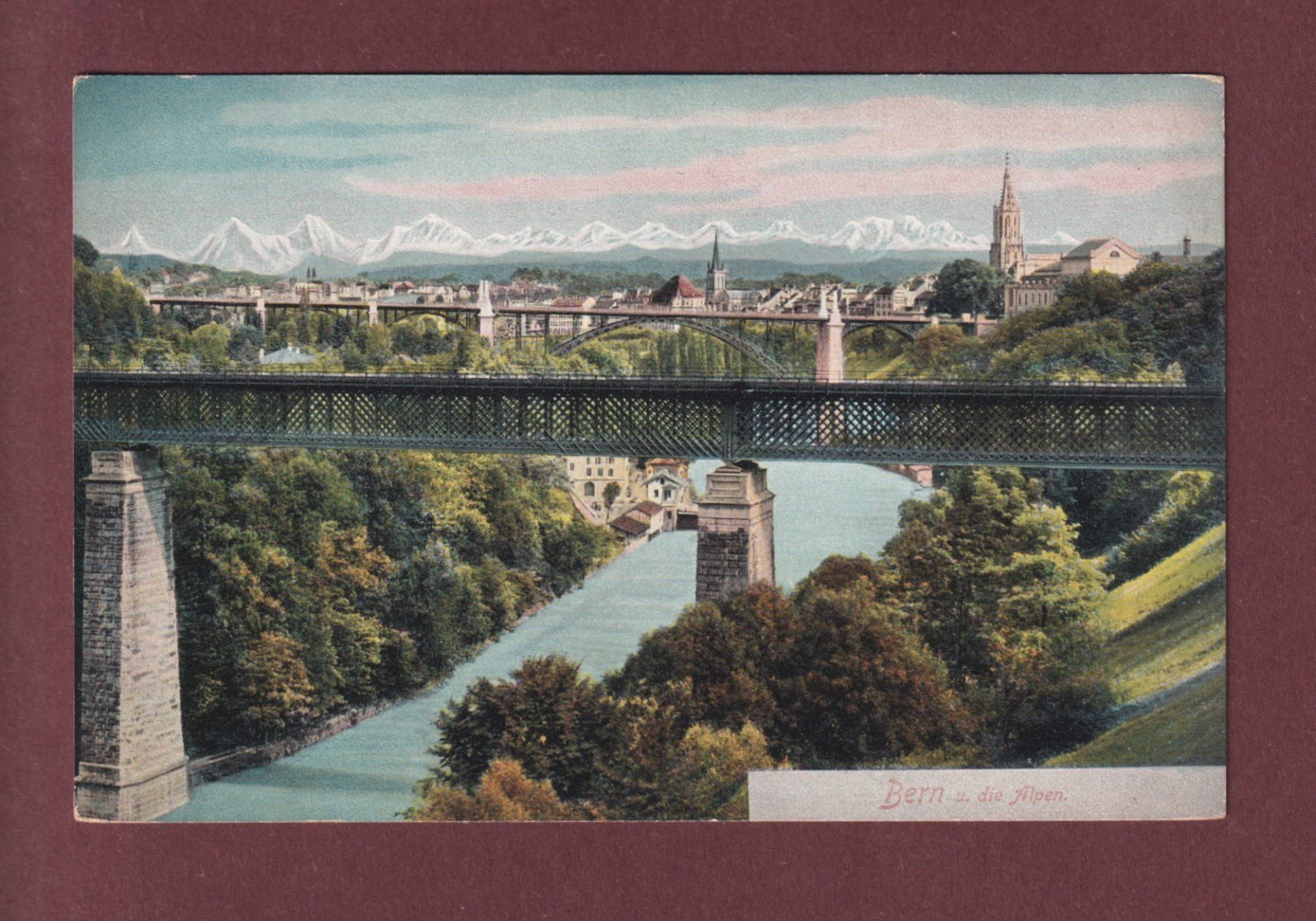 Ansichtskarten: BERN und die Alpen – Gebraucht aus Pully von nicecards