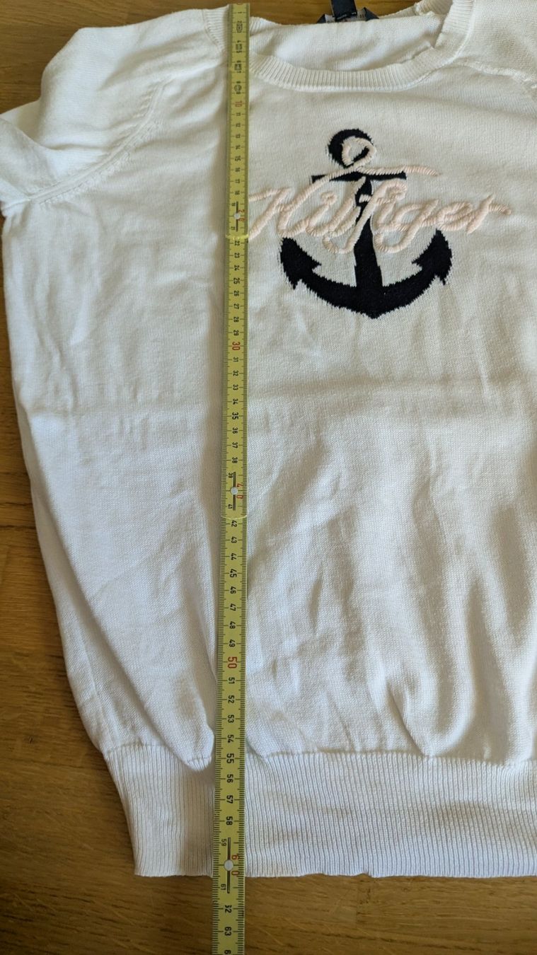 Tommy Hilfiger Pulls & Sweat-shirts: Maritimer Tommy Hilfiger Pullover L Baumwolle weiss m. Anker – D'occasion à Belp par Sunny132 1