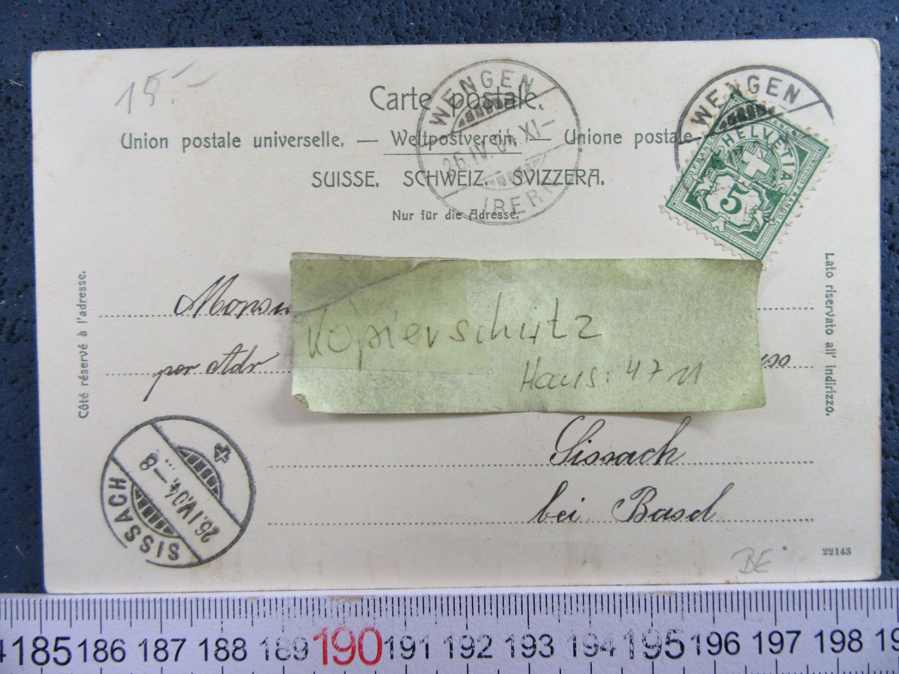 Cartoline postali: WENGEN BEO AK 1904 – Usato da Ettingen venduto da Hausi4711 1