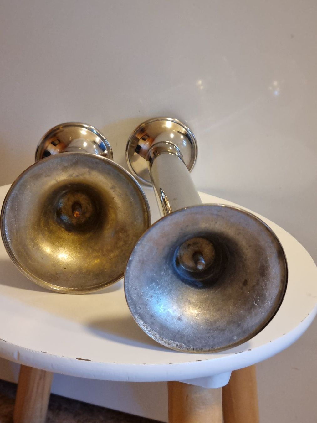 Portacandele: 2x Kerzenständer silber vernickelt Modern Classic – Usato da Scharnachtal venduto da devin03 5