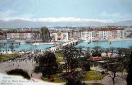 GENÈVE Pont du Mont Blanc et le Jura