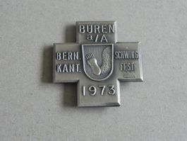 Abzeichen Kantonal Schwingfest Schwingen Büren a/A  BE 1973