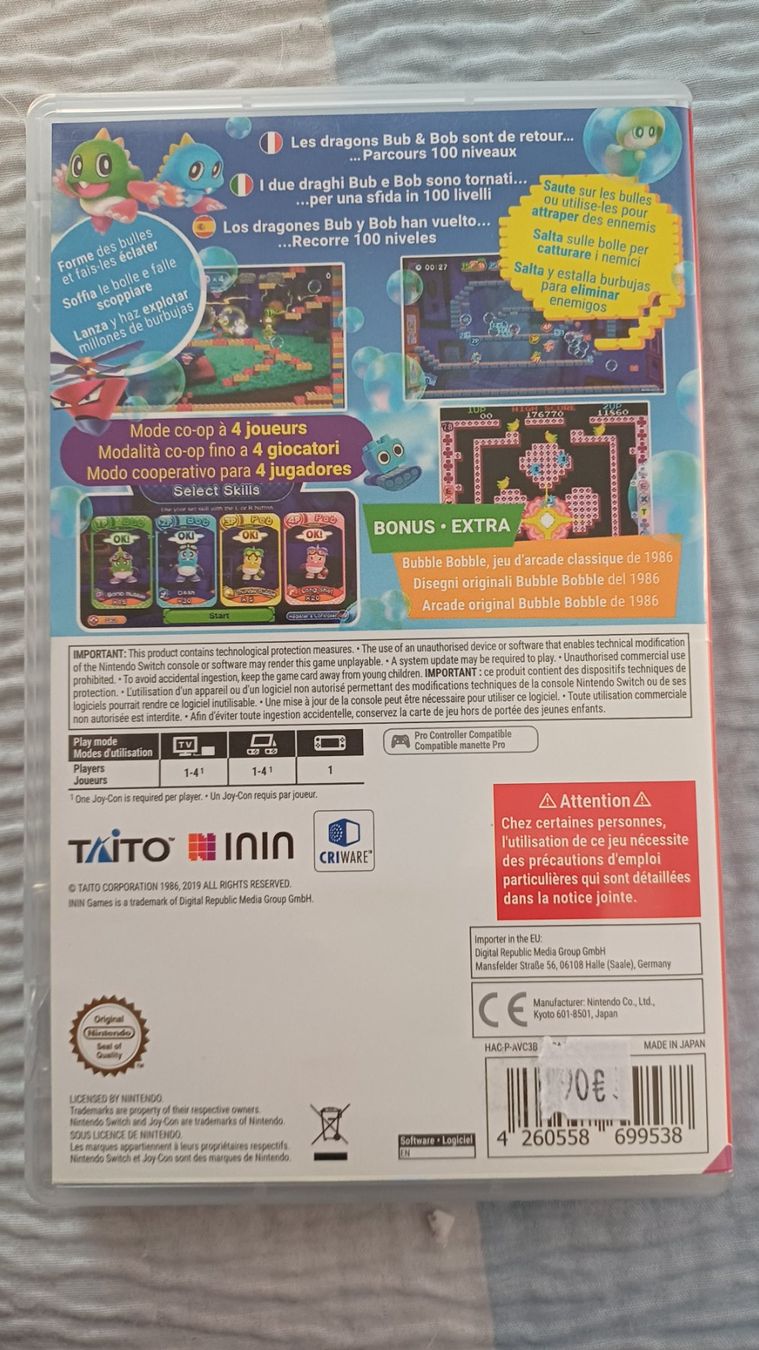 Giochi: BUBBLE BOBBLE 4 FRIENDS NINTENDO SWITCH – Nuovo (secondo la descrizione) da Villars-le-Terroir venduto da Hamtaro71 1