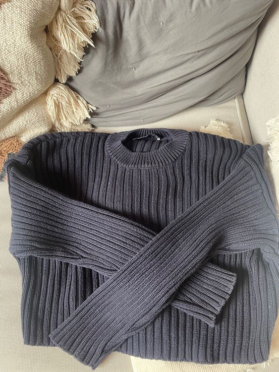 zara rippenstrick pullover dunkelblau Kaufen auf Ricardo