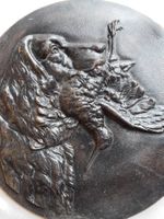 Antike gusseiserne grosse Plakette mit Jagdszene ca 1880