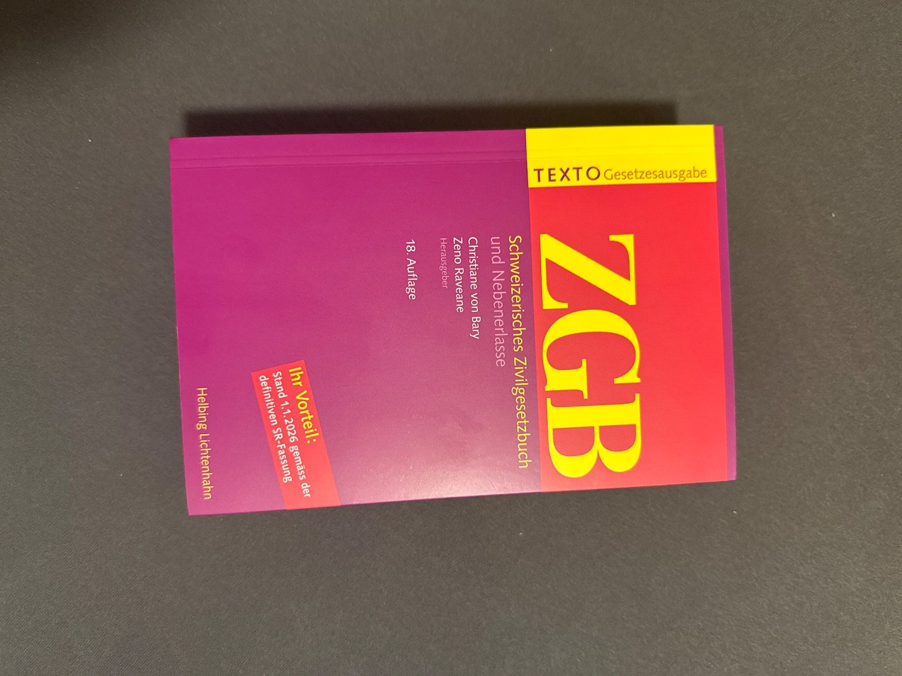 Livres: ZGB 18. Aufl. – Neuf (Voir description) à Winterthur par sua_678r