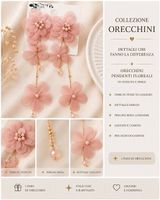 Orecchini pendenti floreali rosa