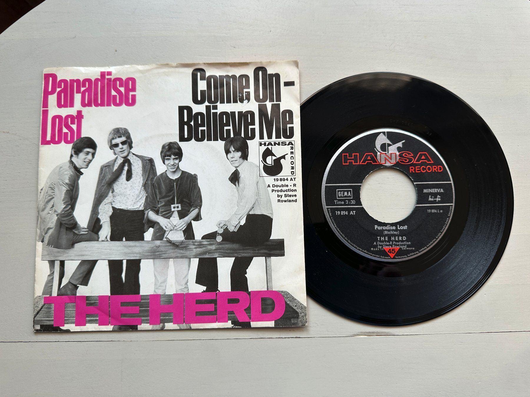 Dischi in vinile: THE HERD PETER FRAMPTON tolle Single Paradise Lost 60's Hit – Usato da Basel venduto da Partridge