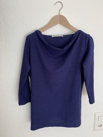 Shirt von Lanius, dunkelblau, Hanf-Baumwolle, Grösse 36