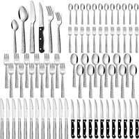 Besteck Set 12 Personen,72 teilig Besteckset mit Steakmesser