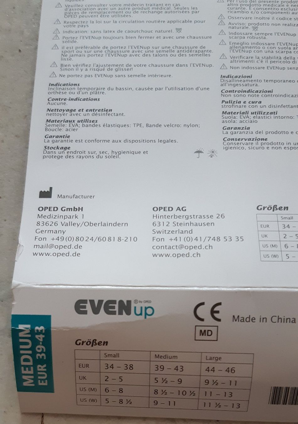 Medizinische Geräte: EVENup = 2-stufige Höhenausgleichsohle – Gebraucht aus Trubschachen von MarianneJ01 1