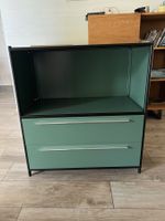 Kommode grün Metall mit 2 Schubladen