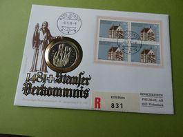Schweiz 1981, 5 Franken Stans - in Münzbrief