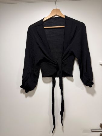 Bluse Bolero zum Binden mit 3/4 Fledermausärmeln