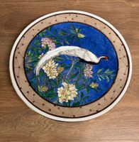 Wandteller mit Vogel Motiv, Handbemalt, Porzellan / Vintage