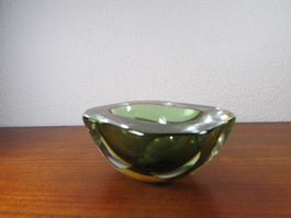 Mid Century Murano Sommerso Glasschale facettiert 1960er