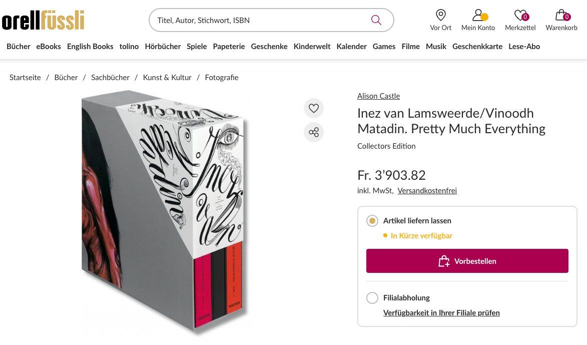 Libri: Inez & Vinoodh: A reader for pretty much EVERYTHING! – Nuovo (secondo la descrizione) da Rancate venduto da leoshop 5