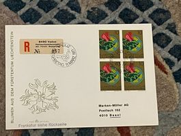 1 Erstagsbrief LI Einschreiben Viererblock 1971