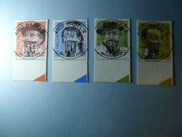 1990 Porträtmarken 801-804 ET Vollstempel mit Rand Basel